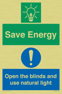 Save Energy open the blinds and use natural light